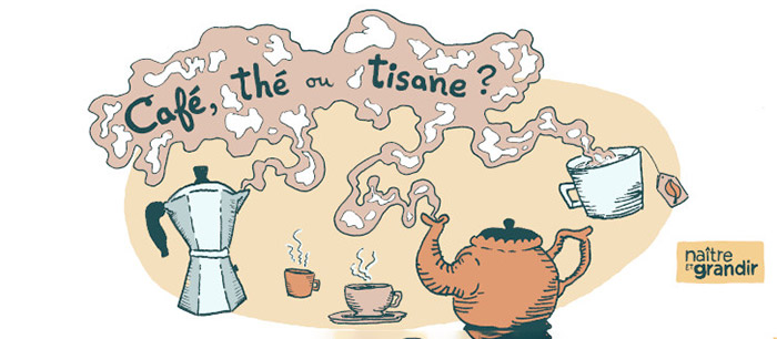 Grossesse: la consommation de café et tisane en bande dessinée