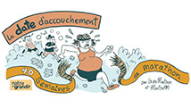 La date d'accouchement en bande dessinée
